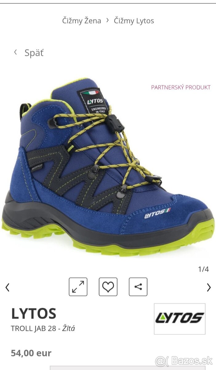 Detska trekingová obuv velkost 33 - 4