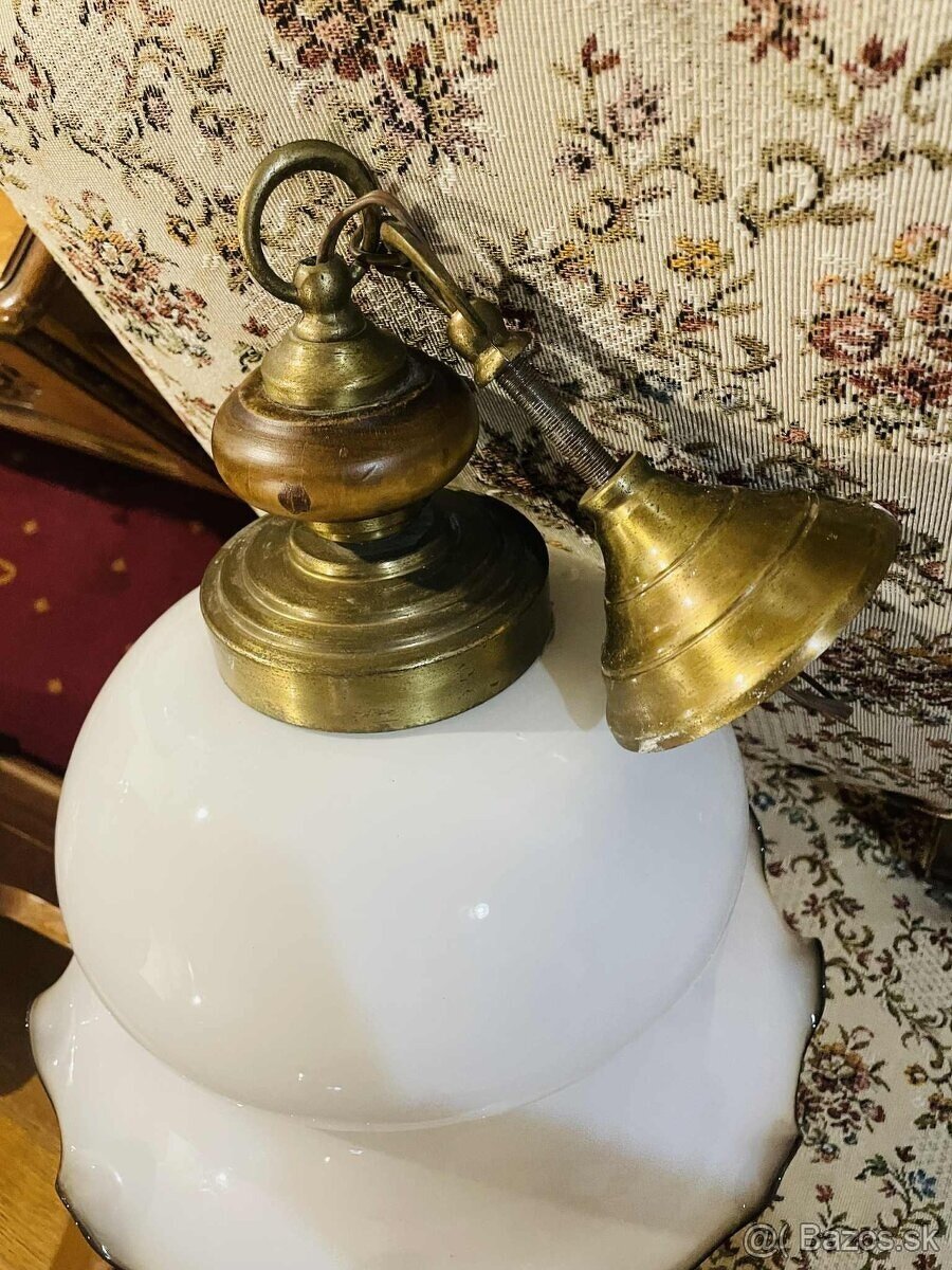 Štýlový luster, sklo, drevo, kov, d 65 cm, priemer 39 cm - 4