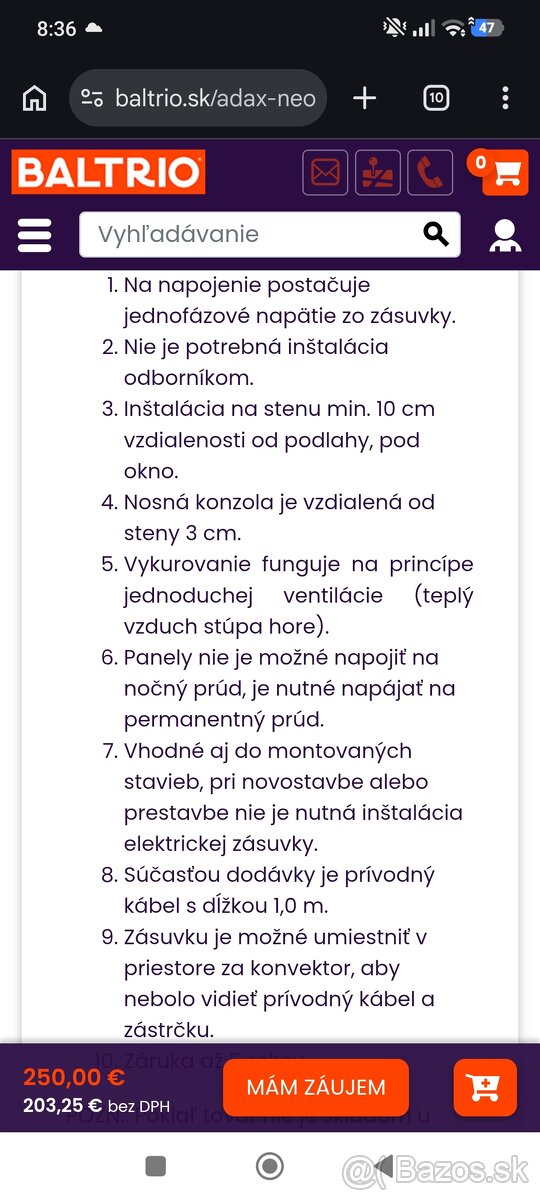 ADAX NEO elektrický konvektor - 4