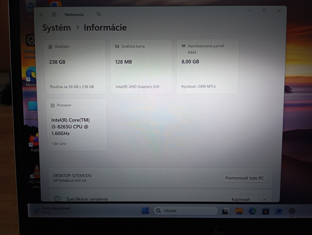 predám HP Elitebook 840 G6 , Intel core i5, 8gb ram , ssd - 4