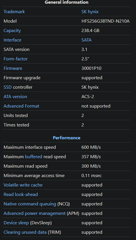SSD disk, 2.5" sata 256GB SK Hynix HFS256G3BTND - 4