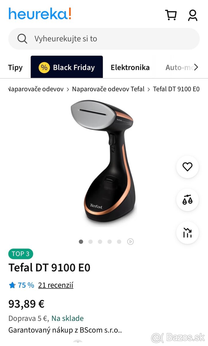 Ručný Naparovač Odevov Tefal Access Steam Care DT9100 E0 - 4