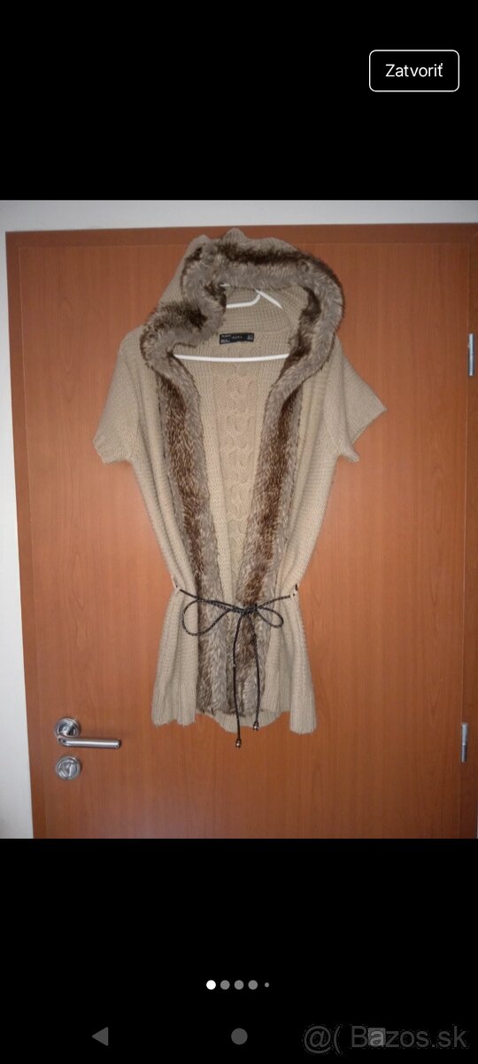 Štýlová vesta s kapucnou Zara pod zadok, M - 4