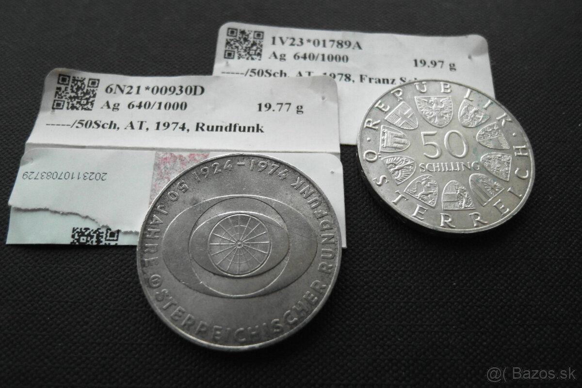 Staré mince 2kusy striebro - 4