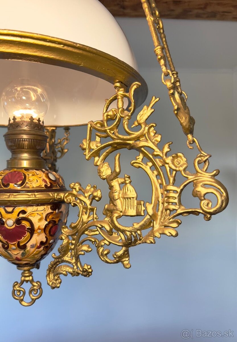 Starozitna petrolejku majolikova - 4