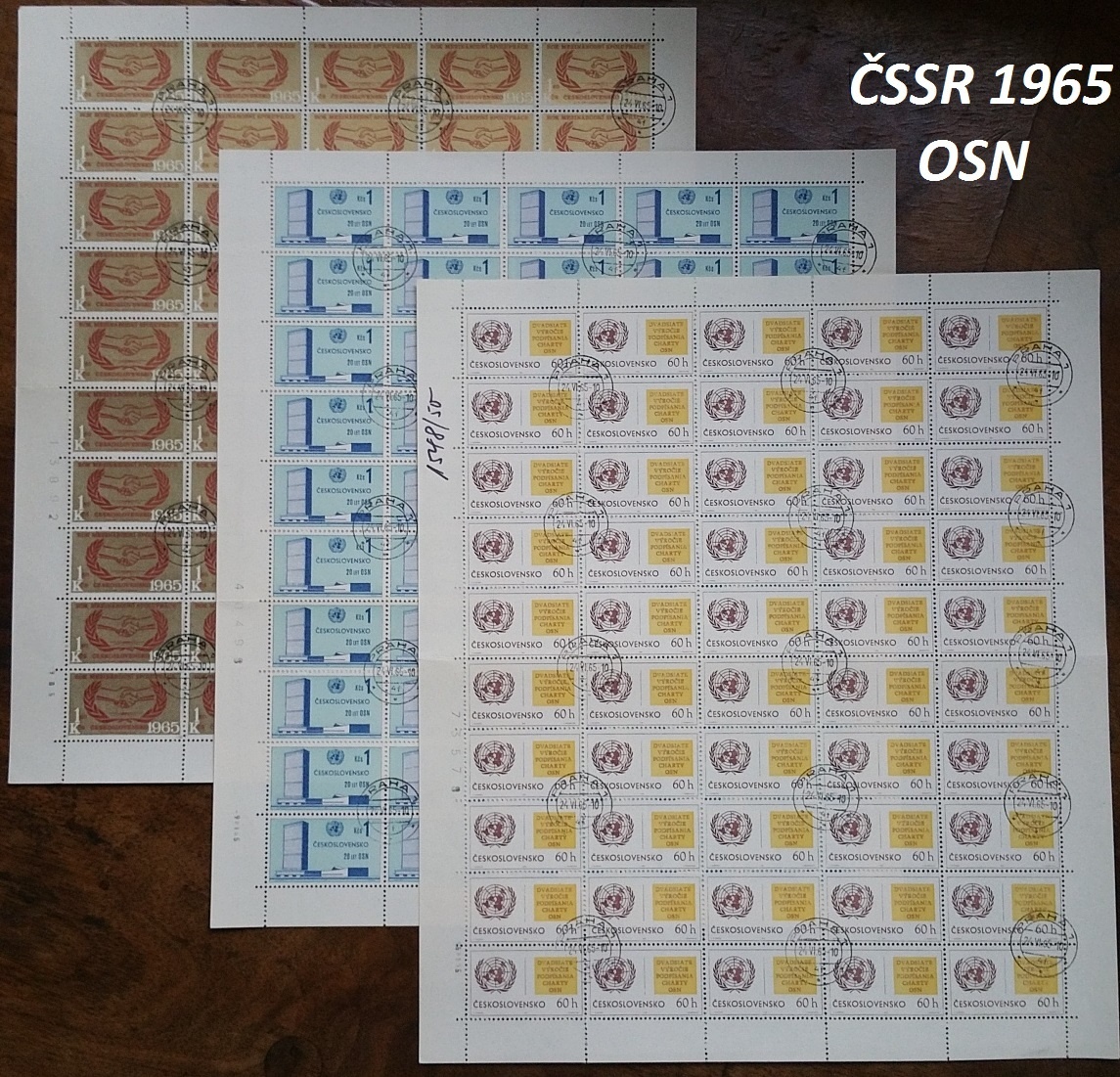 Poštové známky, filatelia: ČSSR, prepážkové archy - série - 4