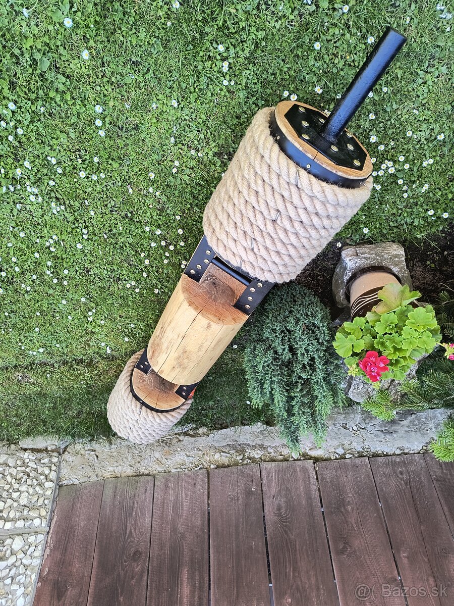 Drevený Dubový loglift, klada, činka....posledny ks - 4