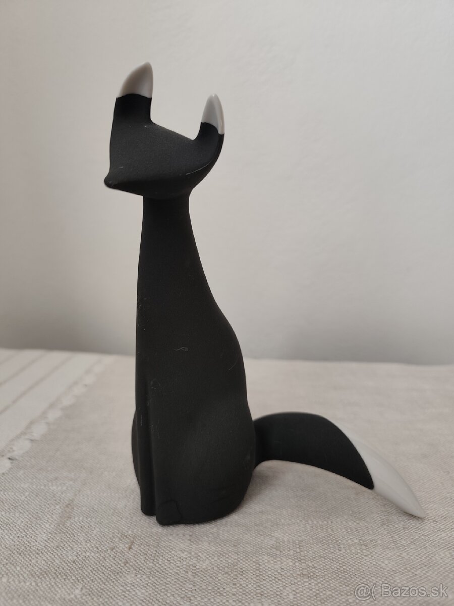 Royal dux čiernobiela líška brusel porcelánová soška - 4