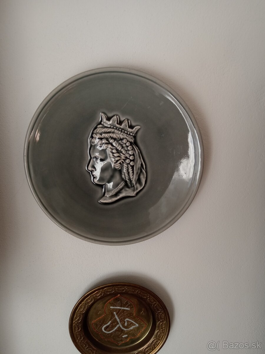 Keramické, mosadzné, tanieriky, starožitné - 4