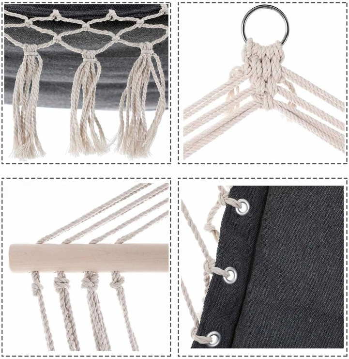 Závasné hojdacie kreslo sivé - nosnosť 150 kg - 4