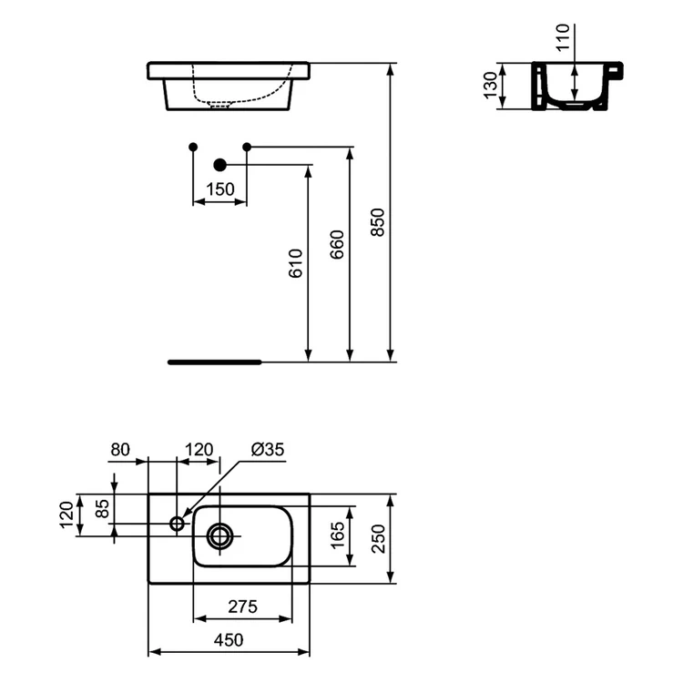 Umývadlo 45x25cm - 4