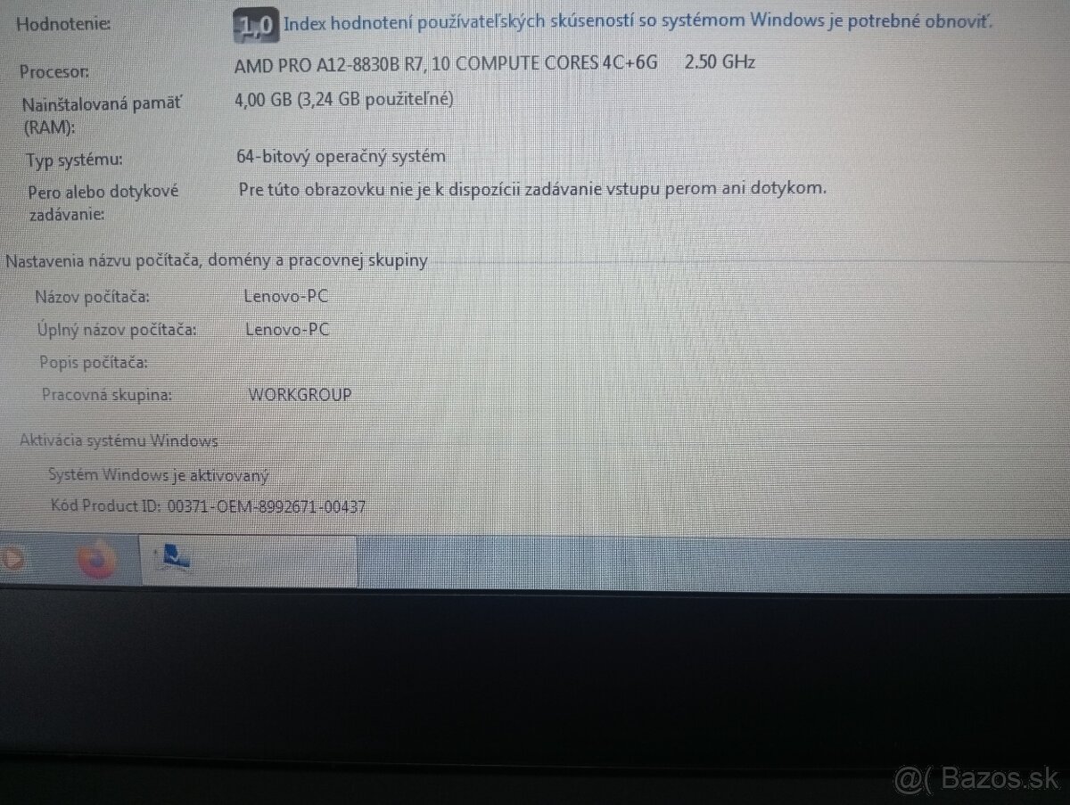 predám LENOVO THINKPAD A475 , Windows 7. - 4
