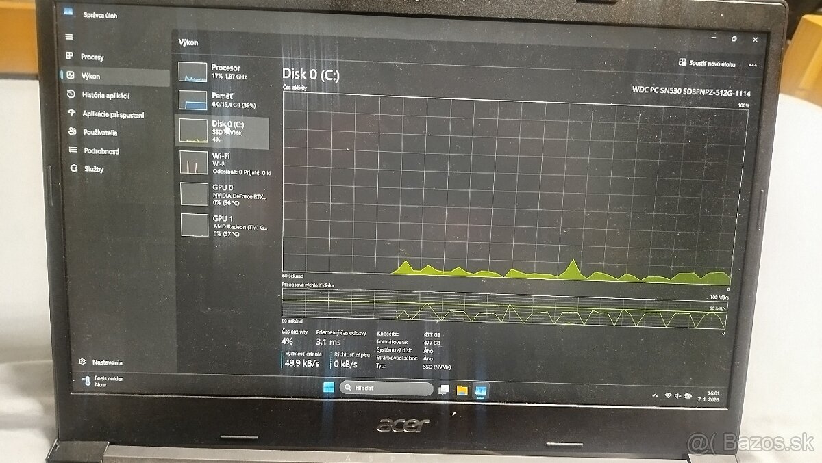 Predám Acer aspire 7 - 4