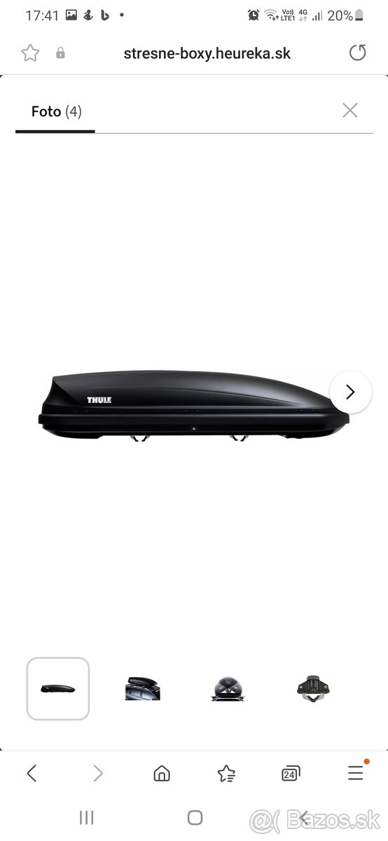 Prenajmem nosic na 3-4 bicykle Thulle, strešný box Thule - 4
