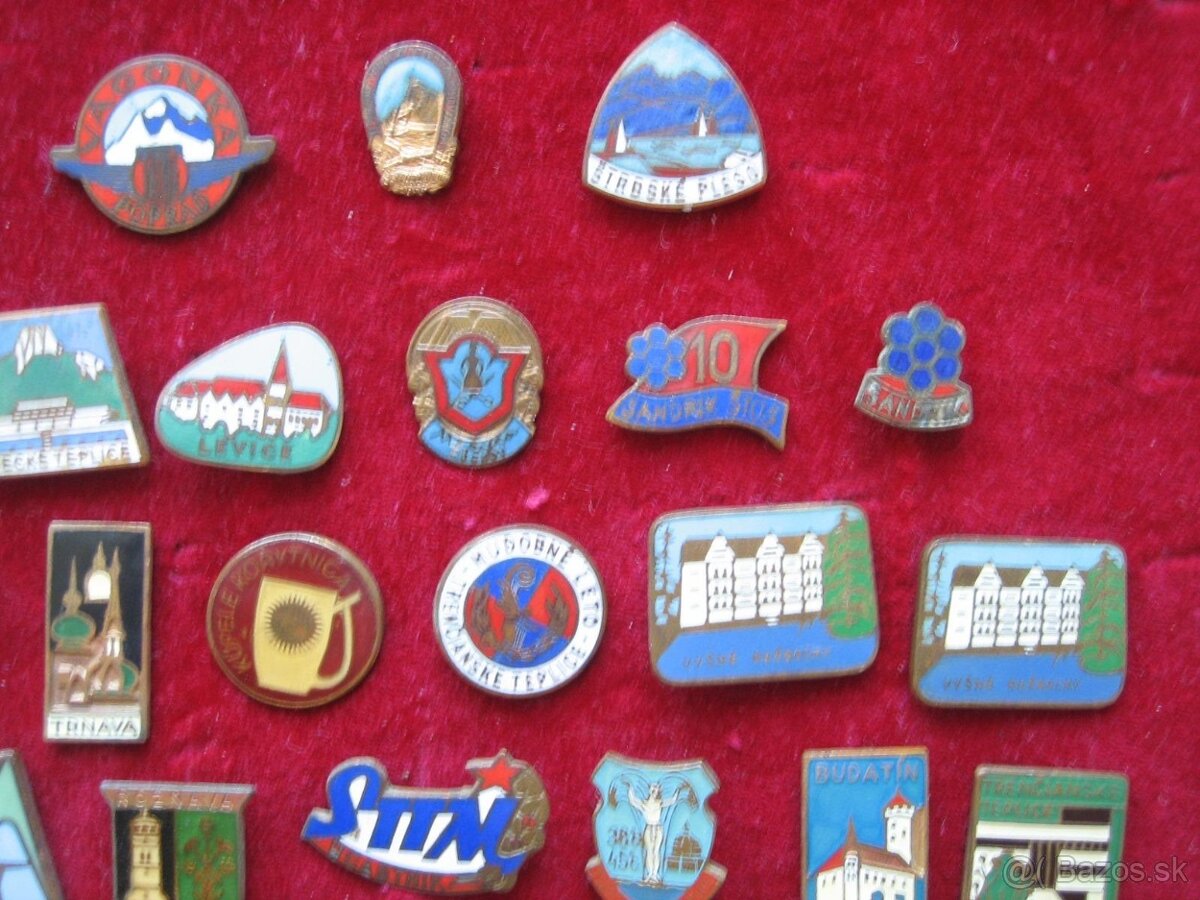 staré odznaky Slovensko miestopis mestá obce. - 4
