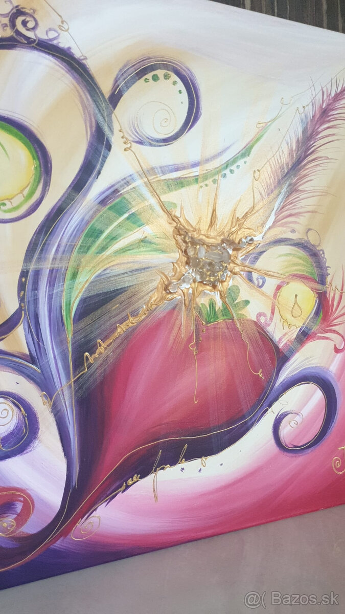 luxusný obraz s krištálom , autor Janka Roselli - 4