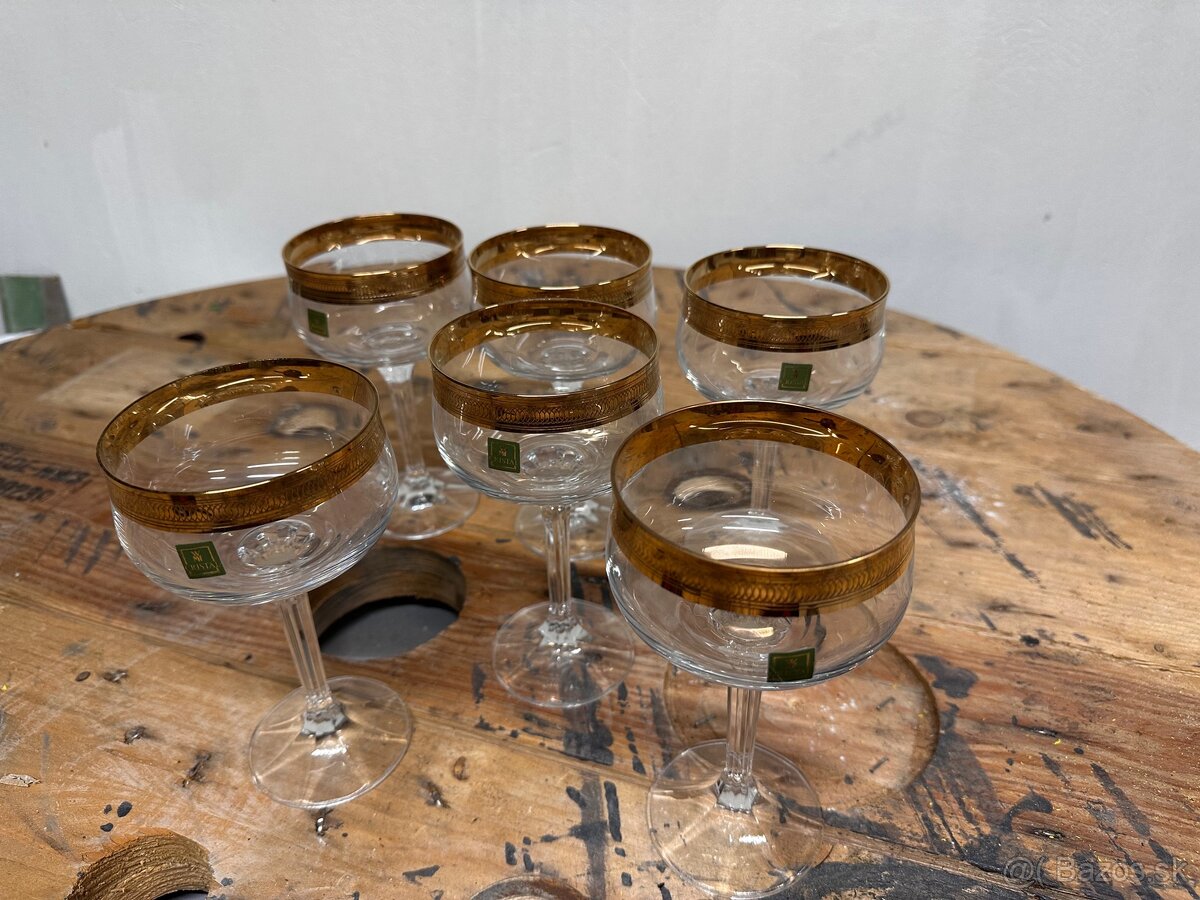 ✨ Vintage sada 6 ks krištáľových pohárov CRISTA - 4