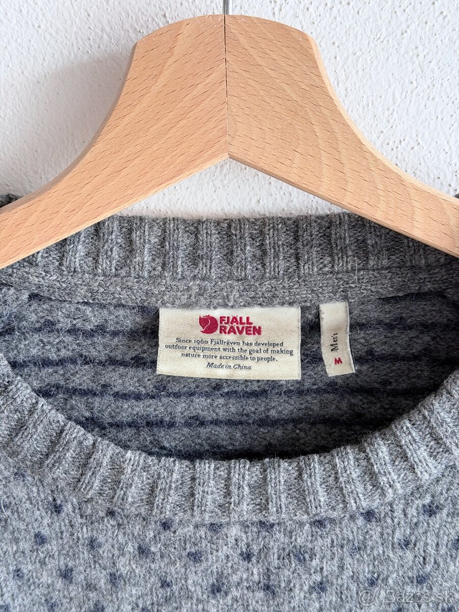 Vlnený sveter Fjallraven Ovik Knit Sweater M Dark Navy - 4