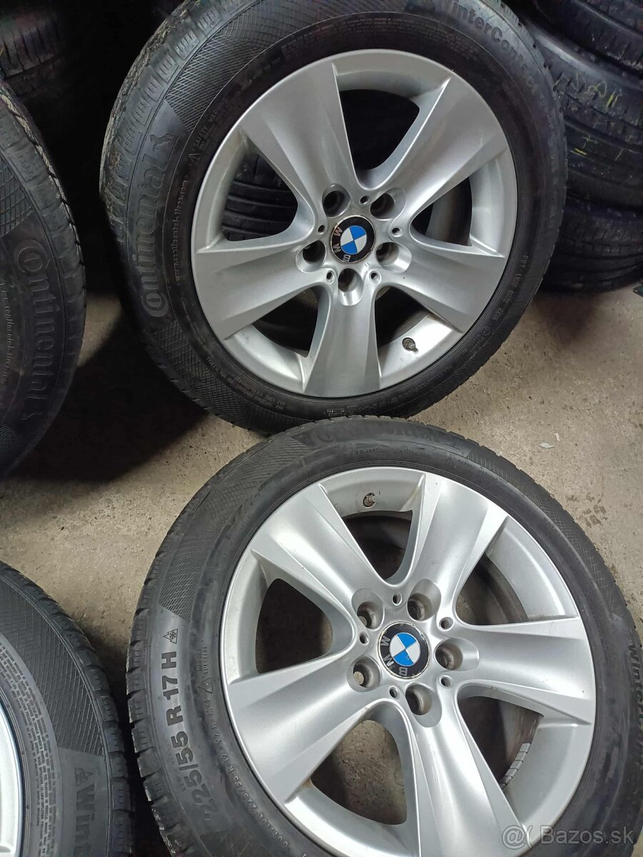 ❄️zimné 4ks alu disky orig. BMW 5x120 R17 pneu ❄️ 225/55 6mm - 4