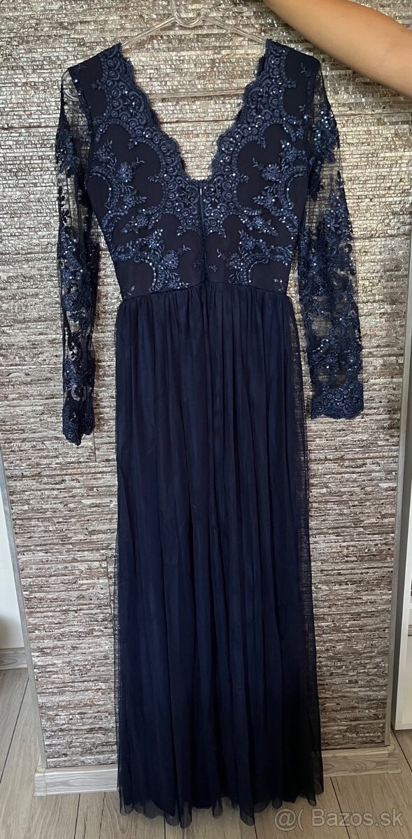 Tmavomodré šaty 38/M - 4