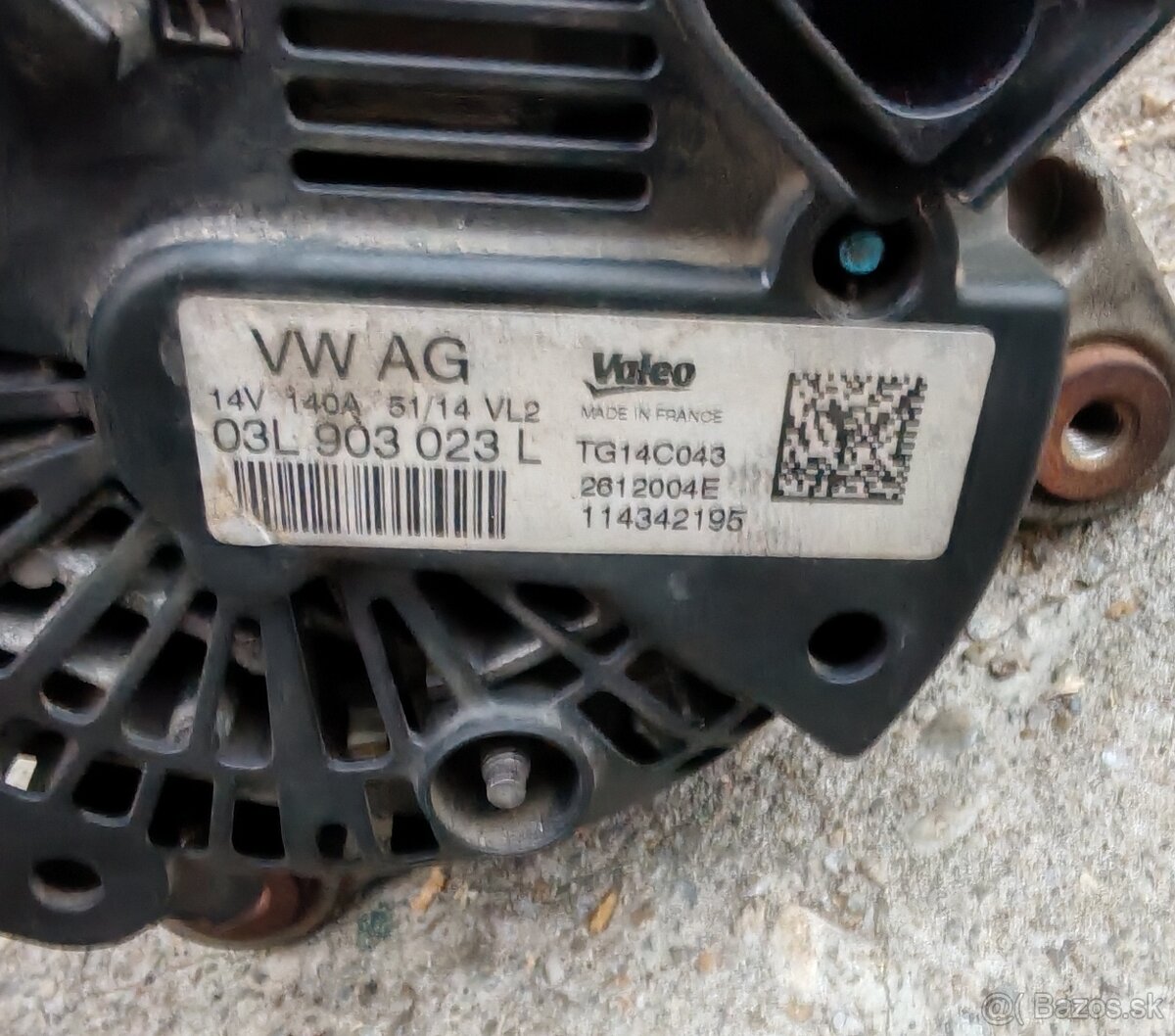 alternator VW, Škoda, VALEO TG14C043, repas - 4