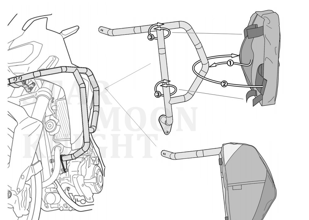 Tašky na horní padáky Honda Afrika, pár tašek - 4