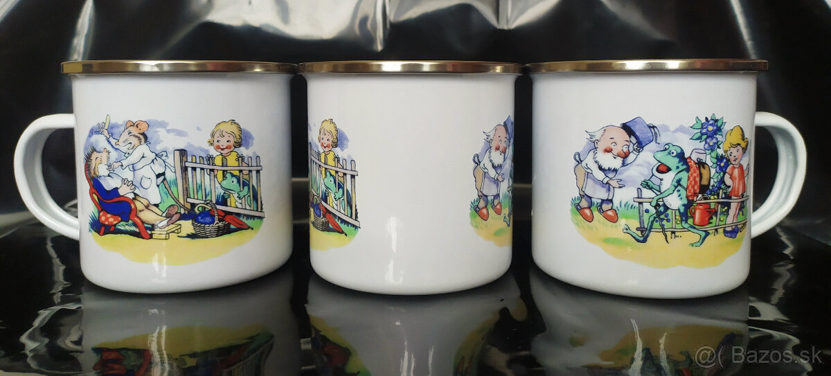 Smaltované hrnčeky s retro obrázkami - 4