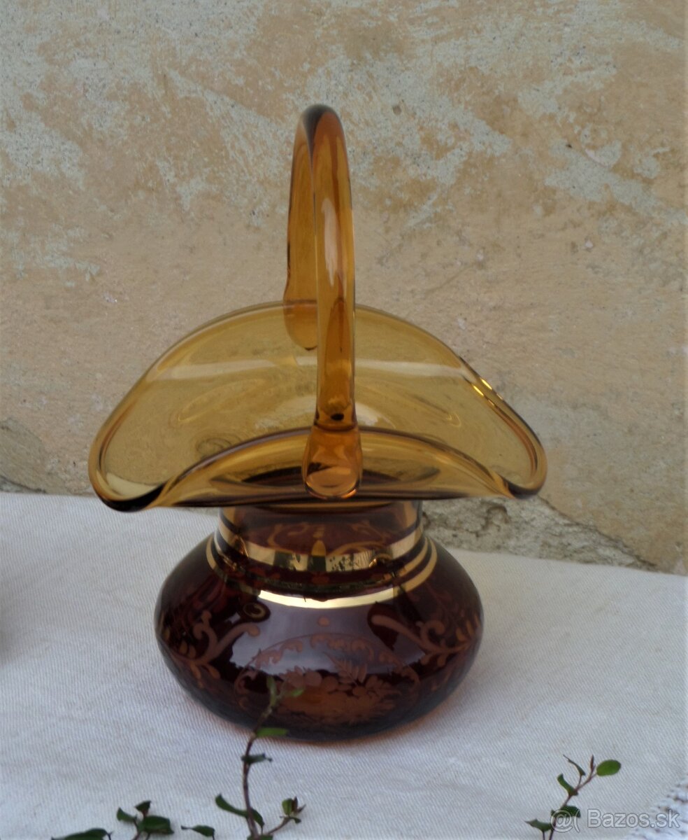 Misa, vázy, košík zn.Bohémia - 4