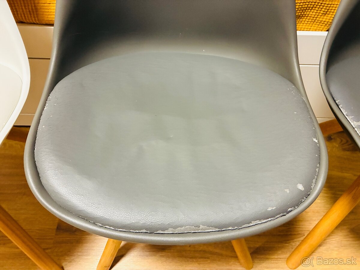 Jedálenské stoličky 4ks - biela, šedá - 4