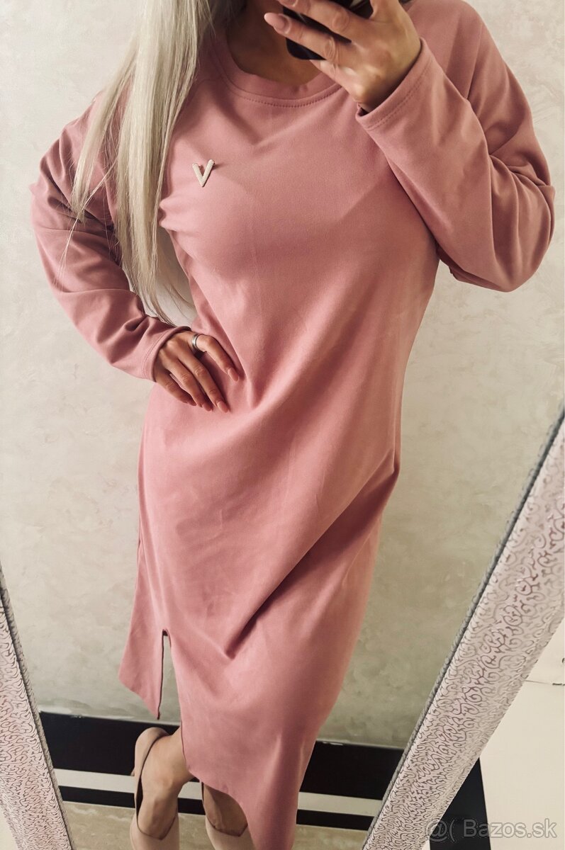 Damske talianske jemnučke maxišaty pinky - 4