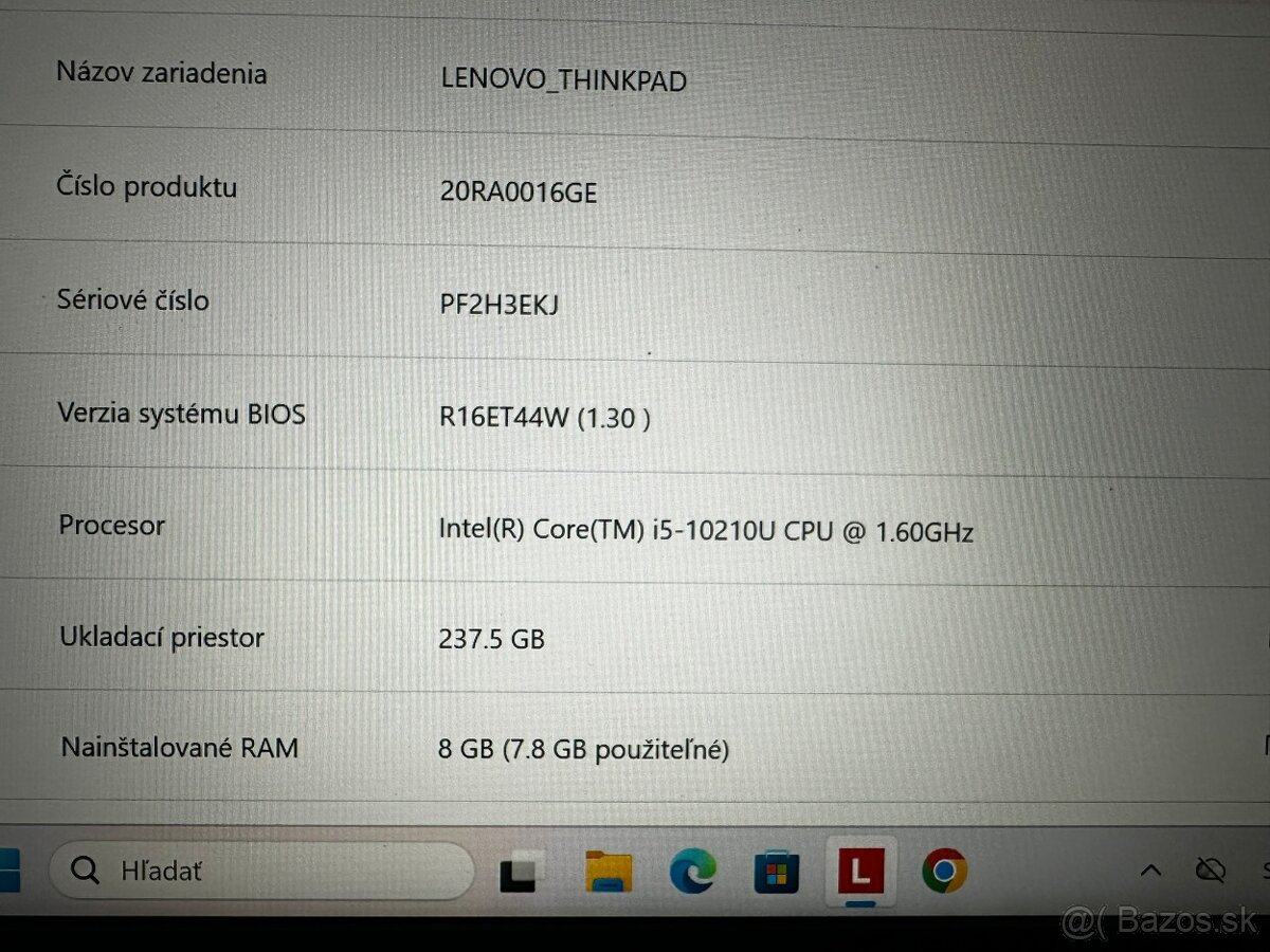 Notebook Lenovo E14 - Core i5-10210U, 8GB, 256GB SSD, Win11 - 4