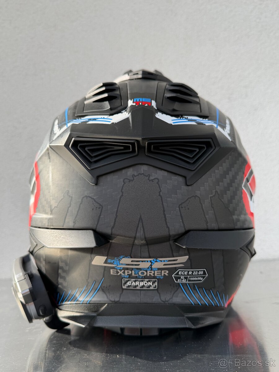 Prilba LS2 MX701 Explorer Carbon Extend čierno-modro-červe - 4