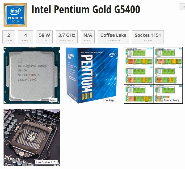 Predam Intel Pentium Gold G5400 - 4