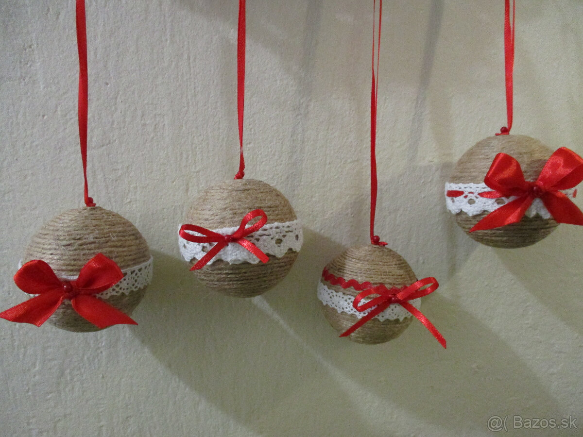 Vianočné gule jutové, menšie - 4