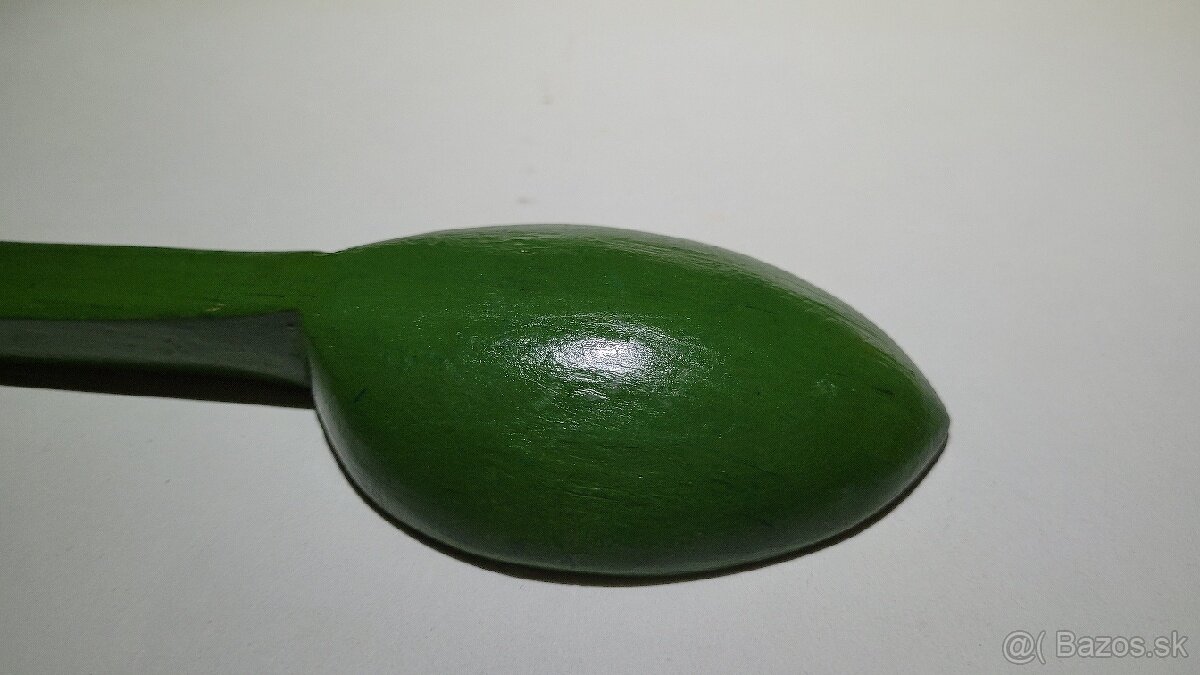 Zdobena starozitna drevena lyzicka - 4