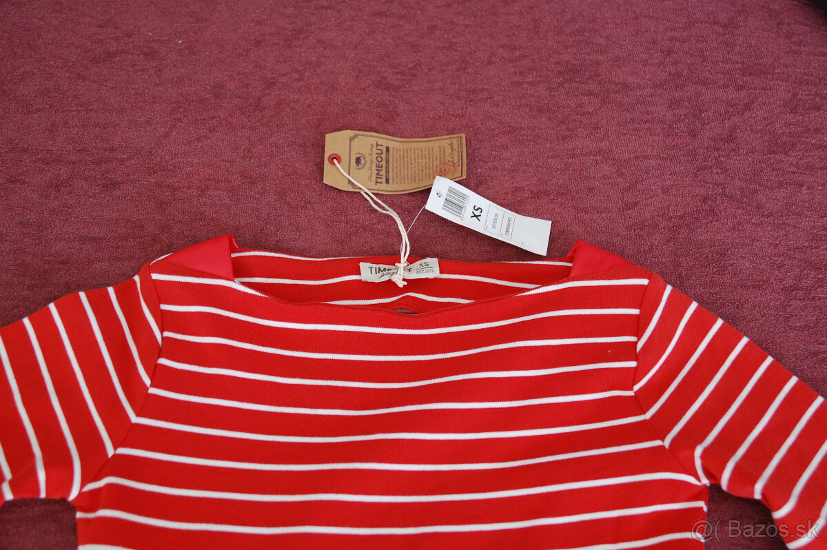 Pruhované midi šaty Timeout veľ-XS/S - 4