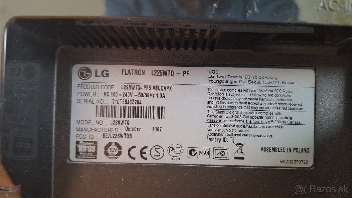 22" Bezchybny Monitor LG Flatron L226WTQ-SF - 4