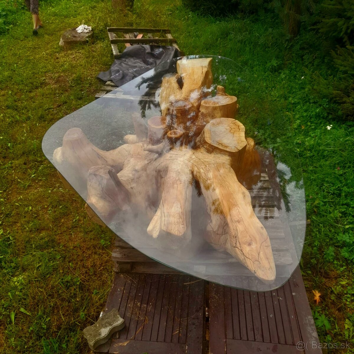 Stôl z koreňa stromu/smrek - 4