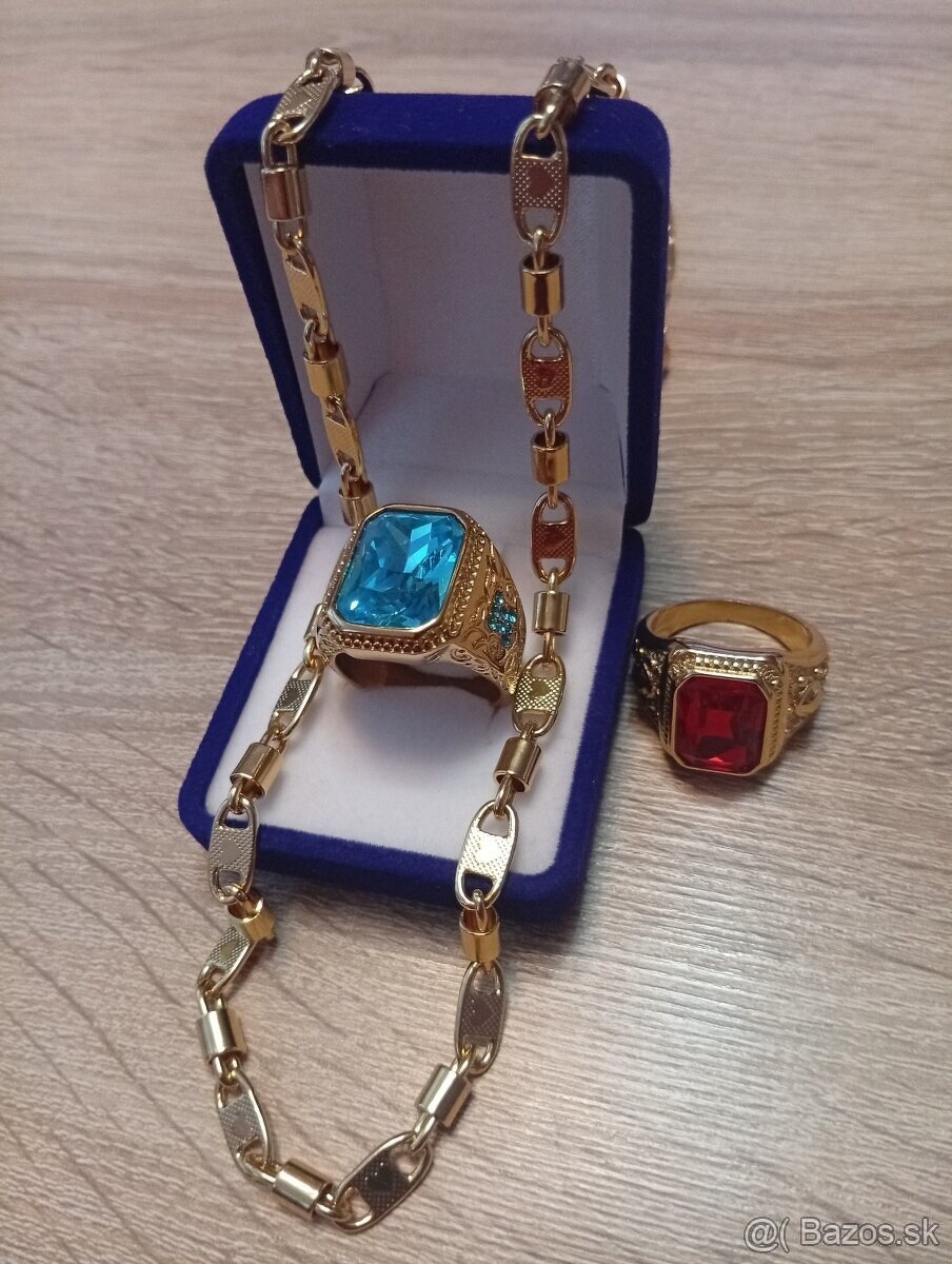 Nádherný mohutný pozlátený set pánsky.. - 4