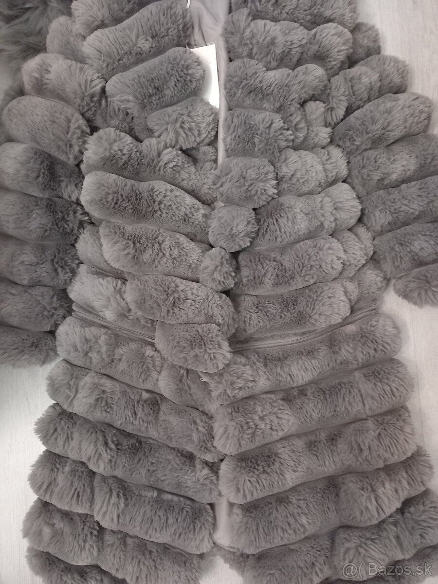 Nádherný nový kabat 2v1 M sivý - 4