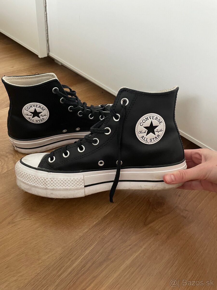 Converse All Star - čierne, vysoké, kožené - 4