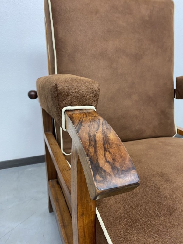 Polohovacie art deco kreslo - 4