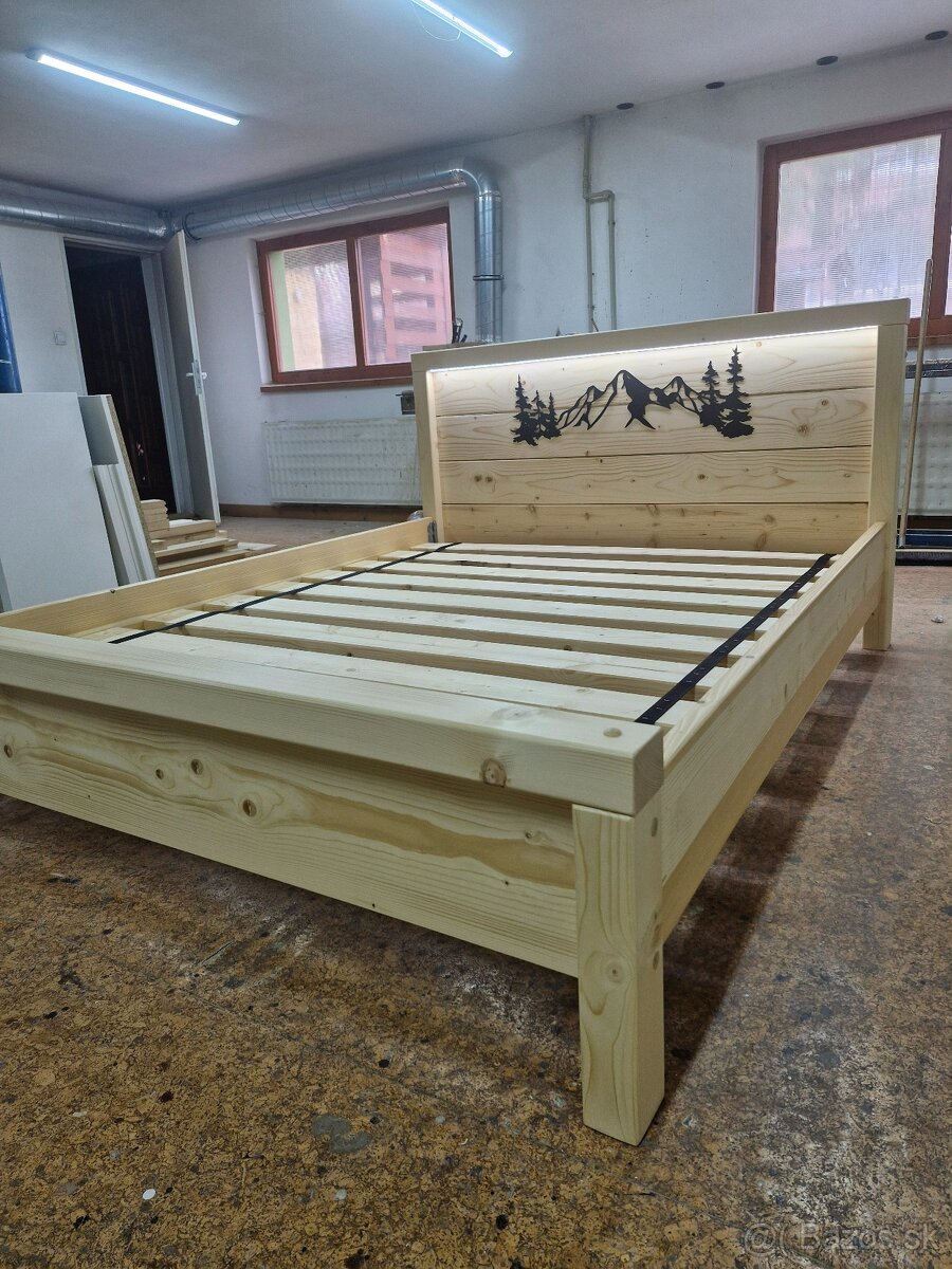 Manželská postel z masívu - 4