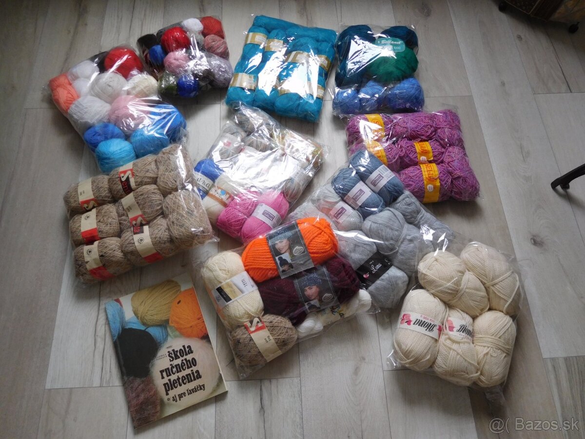 Vlna,ihlice,knihy na štrikovanie, nite na vyšívanie, gumy, - 4