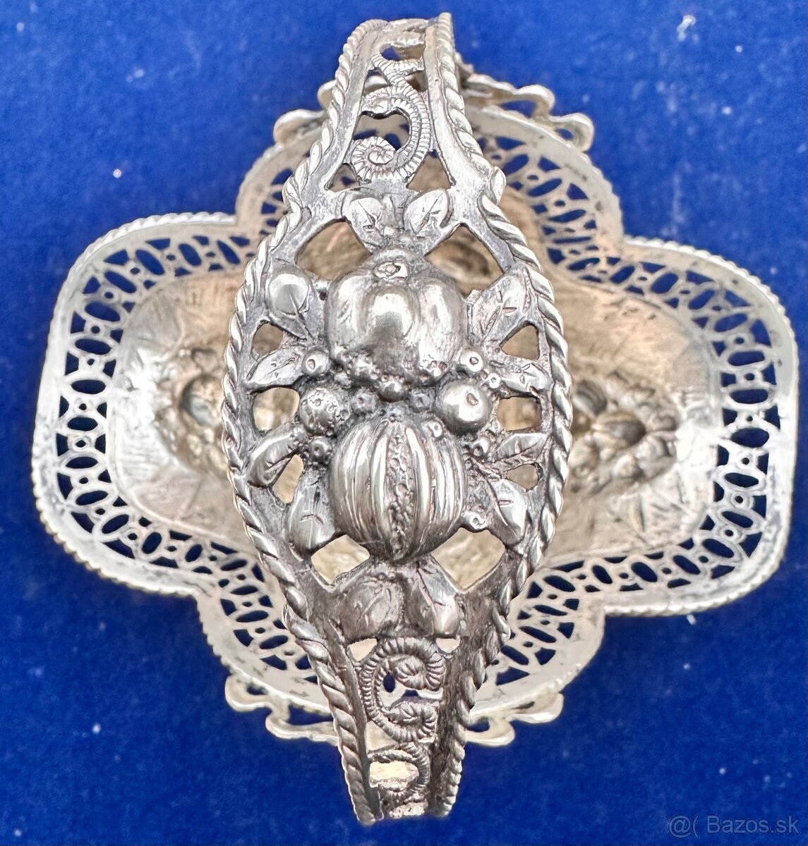 Striebro tepané, svodobný košík - 4