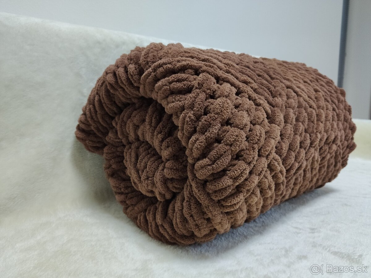 Pletená deka pre dospelých hnedá - 4