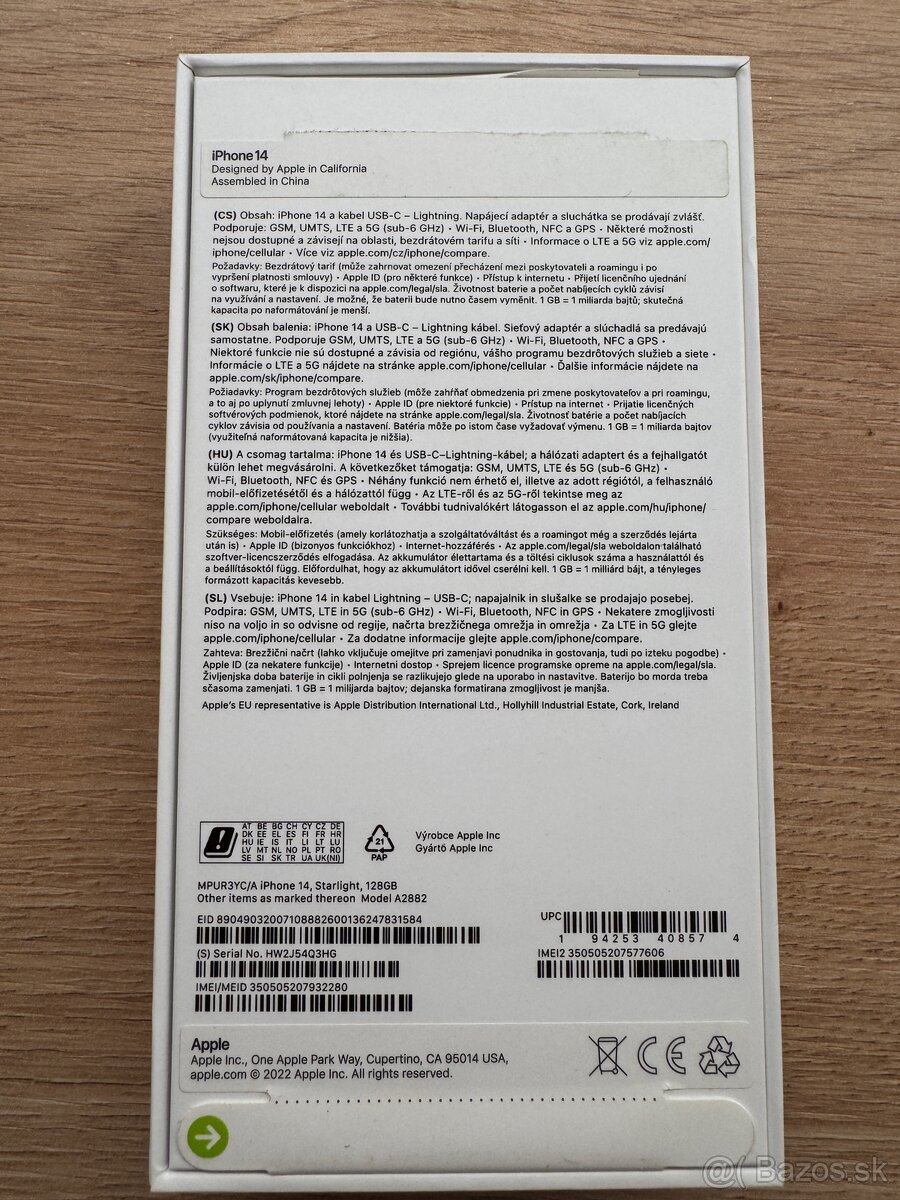 Predám iPhone 14 128GB white - 4