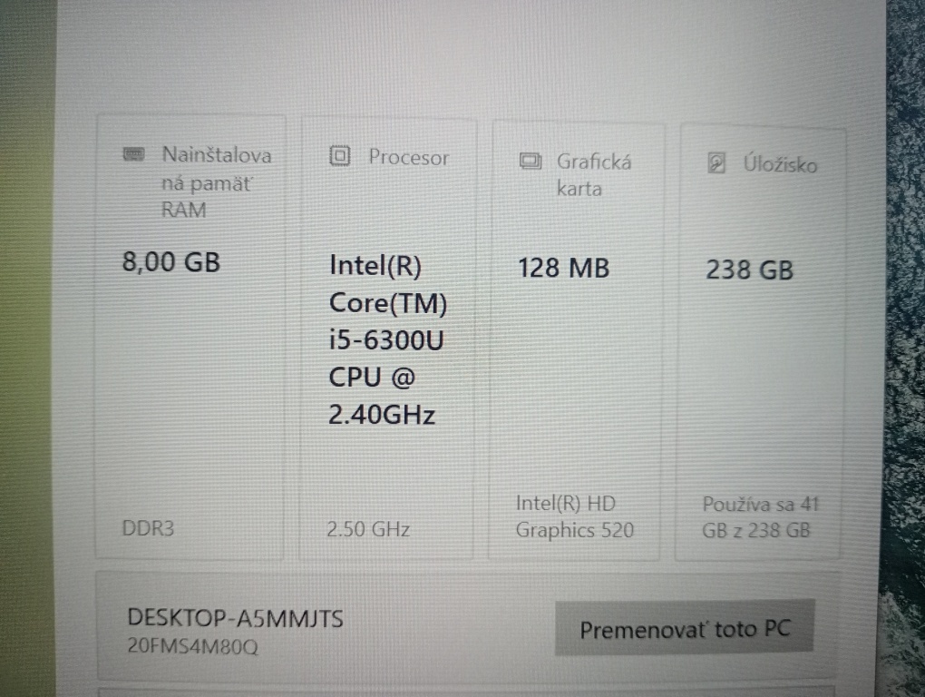 predám Lenovo Thinkpad T460,Intel core i5 ,8gb ram ,ssd - 4