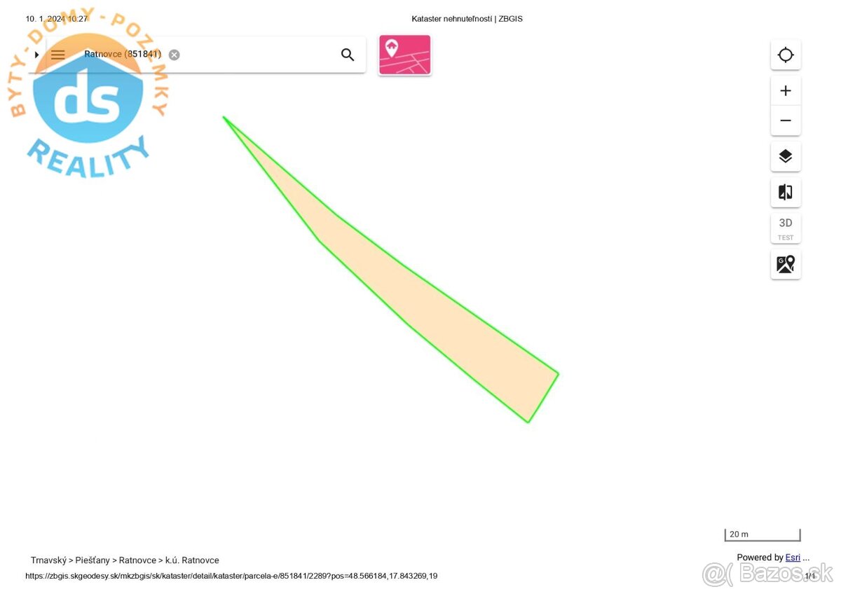Na predaj pozemok 1.097 m2 určený podľa UPI na výstavbu rodi - 4