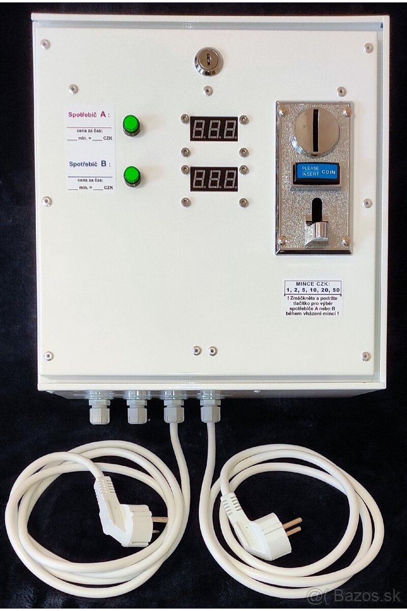 Dvojitý Mincovnik DUO pro pračku, sprchu, dveře. Časové relé - 4